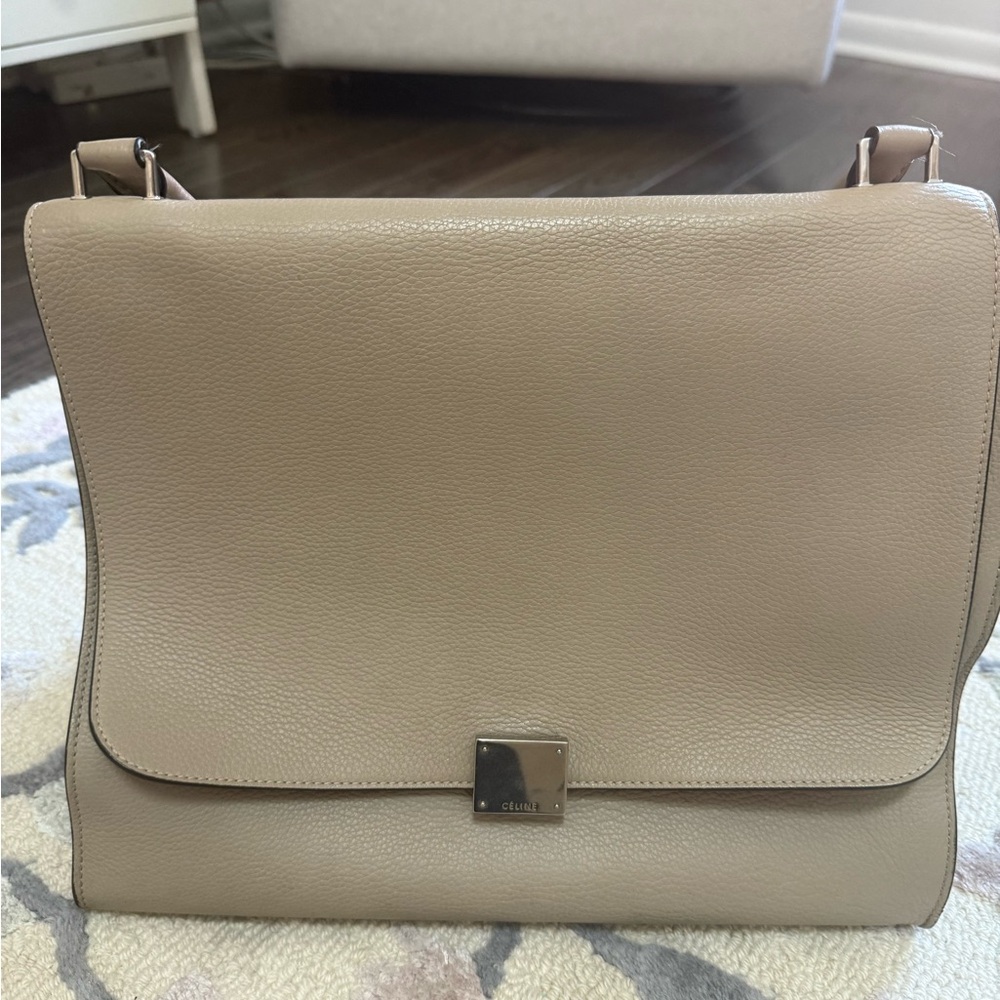 Celine Taupe Leather Trapeze Bag
